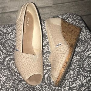 TOMS Peep Toe Wedges
